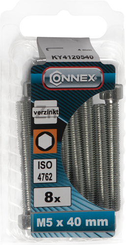 Afbeelding laden in galerijviewer, Connex binnenzeskantbout cy m5x40 8st vz - ky4120540