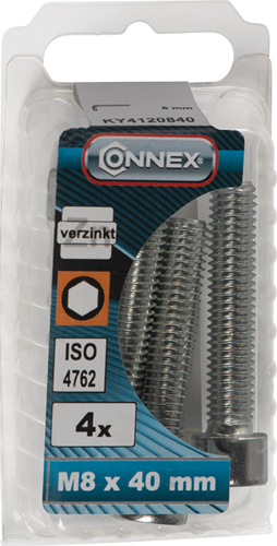 Afbeelding laden in galerijviewer, Connex binnenzeskantbout cy m8x40 4st vz - ky4120840
