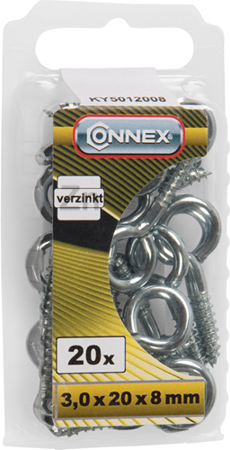 Afbeelding laden in galerijviewer, Connex oogschroef 3.0x20x8 20st vz - ky5012008
