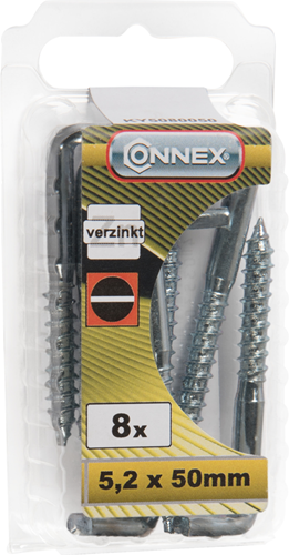 Afbeelding laden in galerijviewer, Connex kramschroef 5.2x50 gleuf 8st vz - ky5080050