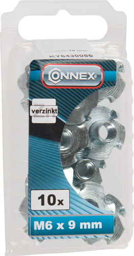 Afbeelding laden in galerijviewer, Connex inslagmoer met haken m6x9 10st vz - ky6430086