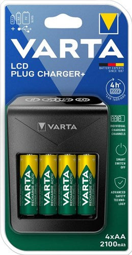 Afbeelding laden in galerijviewer, Varta lcd batterijlader lcd met 4x2100ma aa batterij - 3512391