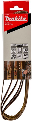 Afbeelding laden in galerijviewer, Makita accessoires d-67094 | schuurband | 533x30mm | k100 red | 5 stuks - d-67094