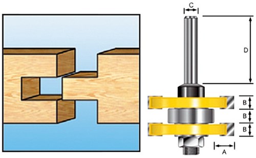 Afbeelding laden in galerijviewer, Makita accessoires makita d-12011 freesbit groef veerfrees + lager s 8mm 9,5x6,35mm