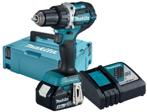 Afbeelding laden in galerijviewer, Makita ddf484rf1j 18v boor- schroefmachine koolborstelloos 3,0 ah accu (1 st), snellader, mbox