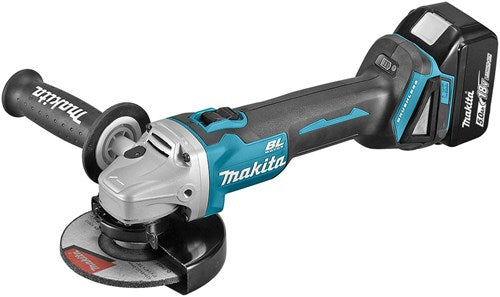 Afbeelding laden in galerijviewer, Makita dga506rtj 18v haakse slijper 125mm 5,0ah accu (2 st), snellader, mbox, met vastzetschakelaar