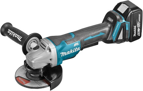 Afbeelding laden in galerijviewer, Makita dga508rtj 18v haakse slijper 125mm 5,0ah accu (2 st), snellader, mbox, met veiligheidsschakelaar