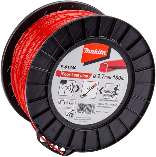 Afbeelding laden in galerijviewer, Makita accessoires makita maaidraad vierbladig rood 180 m ø 2,7 mm - e-01840