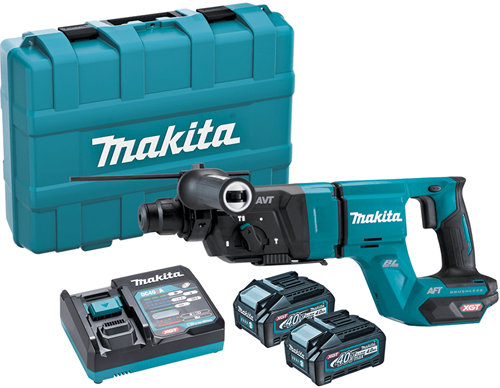 Afbeelding laden in galerijviewer, Makita hr007gm201 accu combihamer | 40 v max | sds-plus | 2 x 4,0 ah accu + snellader | in kunststof koffer