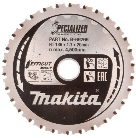 Afbeelding laden in galerijviewer, Makita accessoires makita zaagblad efficut | 136x20x1,1 | 45t | 0g