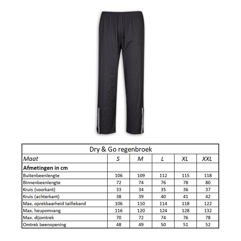 Afbeelding laden in galerijviewer, Regenbroek Dry Go maat S