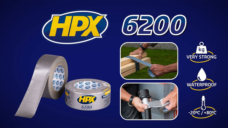 Afbeelding laden in galerijviewer, Hpx producten duct tape reparatietape grijs 48mm x 5m blister