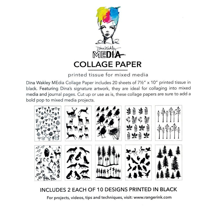 Afbeelding laden in galerijviewer, Ranger ink ranger • dina wakley media collage paper the forest