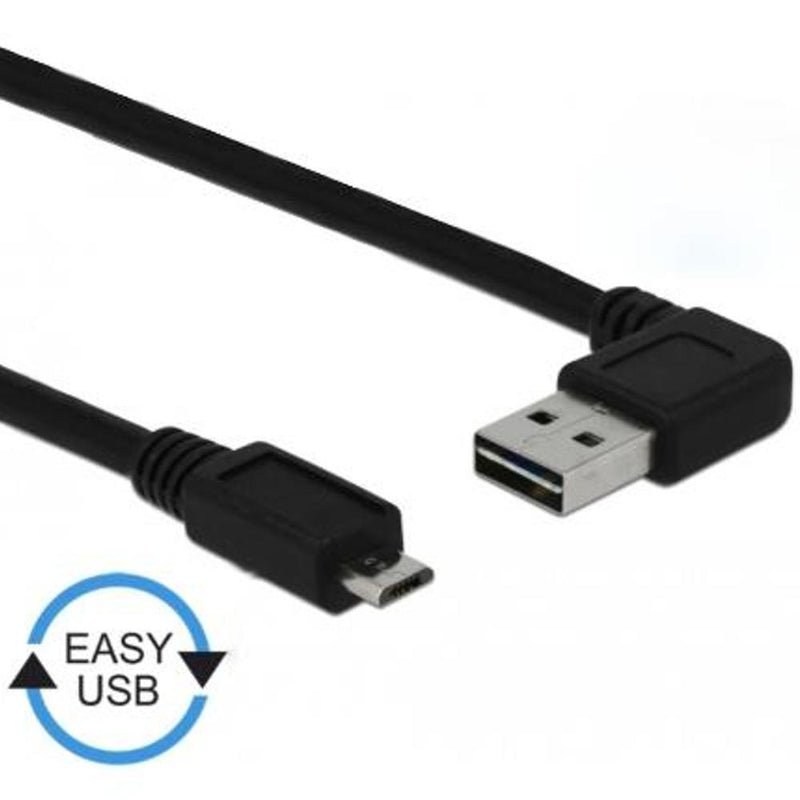 Afbeelding laden in galerijviewer, Delock usb 2.0 male left right > micro-b, 3m kabel (zwart, 83384)