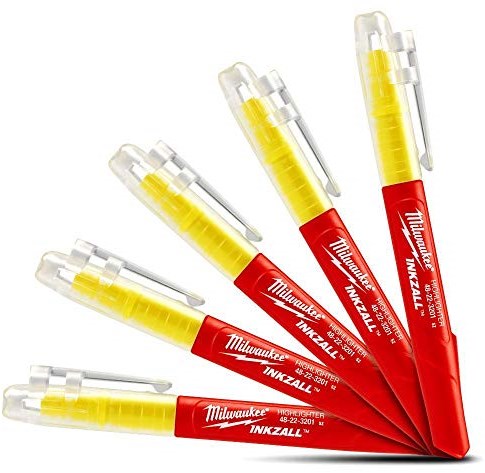 Afbeelding laden in galerijviewer, Milwaukee accessoires inkzall markers fluo geel - 5pc. - 48223201
