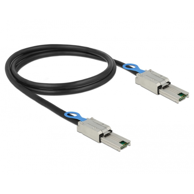 Afbeelding laden in galerijviewer, Delock mini sas 26-pin > mini sas 26-pin (sff 8088) kabel (zwart, 1 meter)