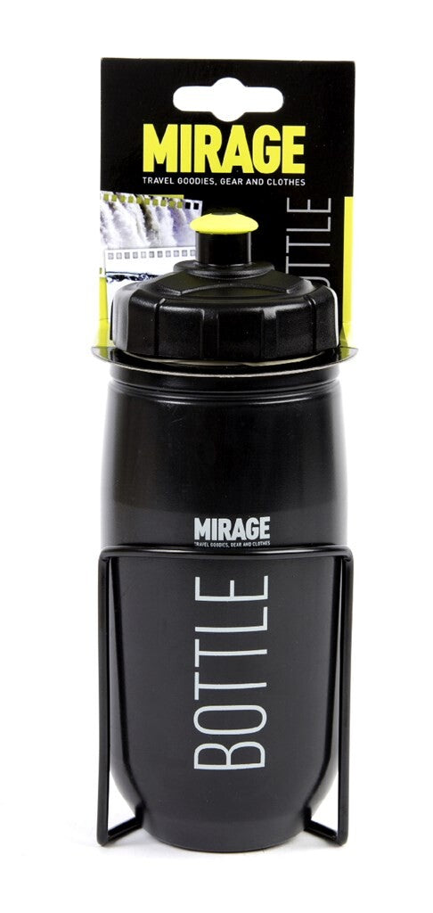 Afbeelding laden in galerijviewer, Mirage Bidon met houder 600 ml zwart