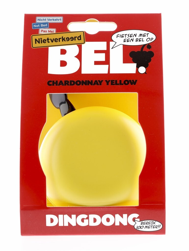 Afbeelding laden in galerijviewer, fietsbel ding-dong staal 80 mm geel