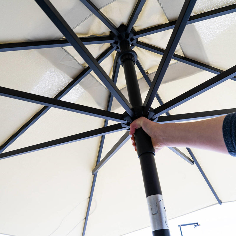 Afbeelding laden in galerijviewer, Madison parasol moraira push-up vierkant 230x230cm met tilt-functie grijs