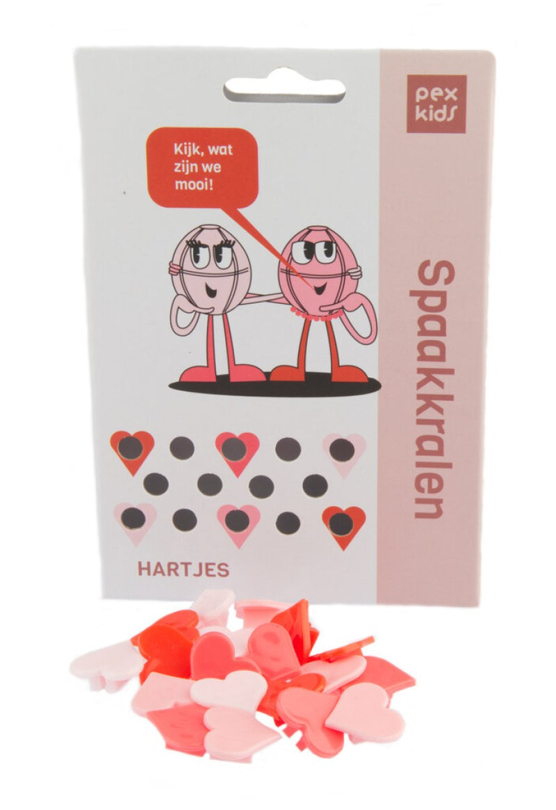 Afbeelding laden in galerijviewer, Bicycle sprak kralen Pexkid's Hearts 4-Colored (20 stuks op kaart)