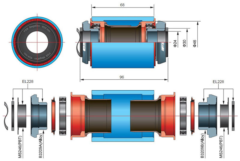 Afbeelding laden in galerijviewer, Fsa pf30 bb30 bottom bracket adapter