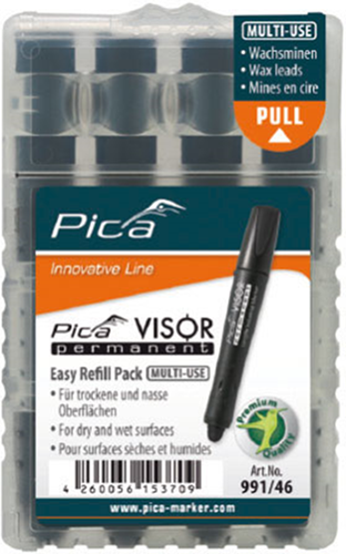 Afbeelding laden in galerijviewer, Pica 991 46 visor permanent marker navulling - zwart - 4 stuks