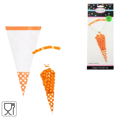 Afbeelding laden in galerijviewer, Ty par puntzak met sluiting transparant oranje 24,7 cm set van 10 | 48 stuks