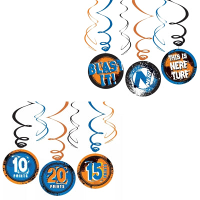 Afbeelding laden in galerijviewer, Amscan spiraal hanger nerf 60 cm set van 3 | 24 stuks