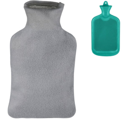 Afbeelding laden in galerijviewer, Relaxdays warmwater kruik met hoes turquoise grijs 1,5 l | 12 stuks