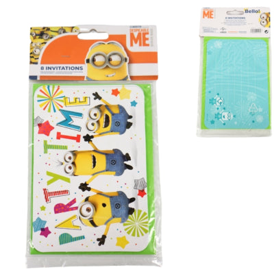 Afbeelding laden in galerijviewer, Amscan despicable me minions uitnodigingskaarten en enveloppen 8 stuks | 36 stuks