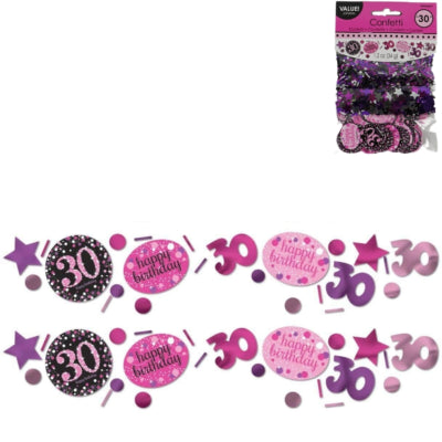 Afbeelding laden in galerijviewer, Amscan confetti 30 jaar roze 34 g | 48 stuks
