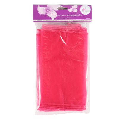 Afbeelding laden in galerijviewer, Feestdecoratie stoel strik organza fuchsia set van 2 | 24 stuks