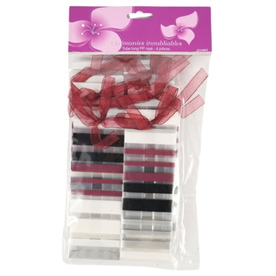 Afbeelding laden in galerijviewer, Geschenktas gestreept bordeaux 15 cm 6 stuks | 24 stuks
