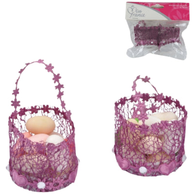 Afbeelding laden in galerijviewer, Mini cadeauverpakking mandjes paars 10 cm 2 stuks | 24 stuks