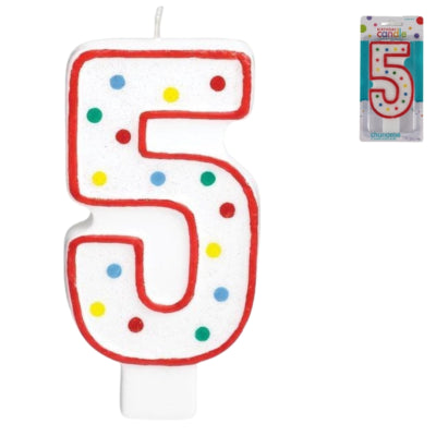 Afbeelding laden in galerijviewer, Amscan cijferkaars 5 jaar 13,5 cm | 24 stuks