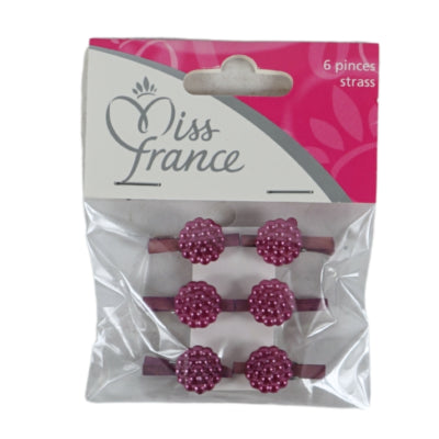 Afbeelding laden in galerijviewer, Miss france decoratie bloem op clip paars 2,5 cm set van 6 | 24 stuks