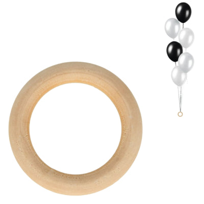 Afbeelding laden in galerijviewer, Amscan ballongewicht ring hout 8 cm | 24 stuks