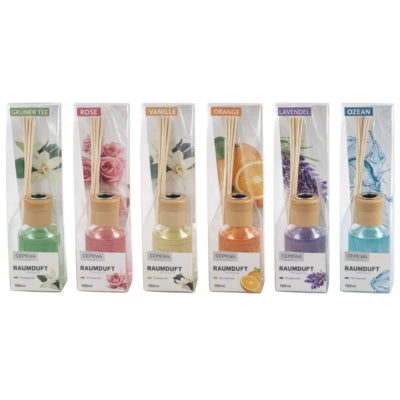 Afbeelding laden in galerijviewer, Geurstokjes air fresher 100 ml 6 assorti | 24 stuks