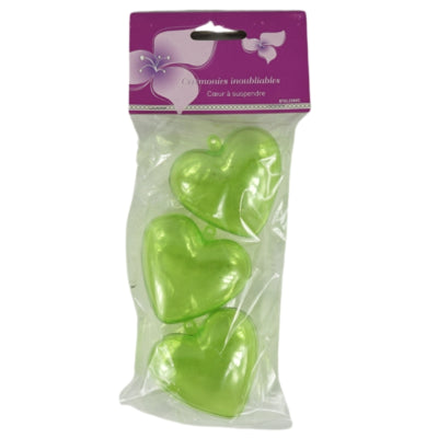 Afbeelding laden in galerijviewer, Hanger hart groen 6 cm set van 3 | 24 stuks
