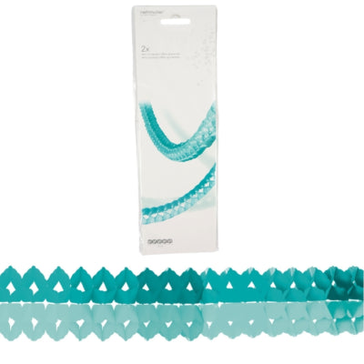 Afbeelding laden in galerijviewer, Amscan slinger mini papier aqua 200 cm set van 2 | 20 stuks