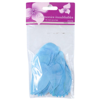 Afbeelding laden in galerijviewer, Decoratie veren blauw 6 cm 96 stuks | 48 stuks