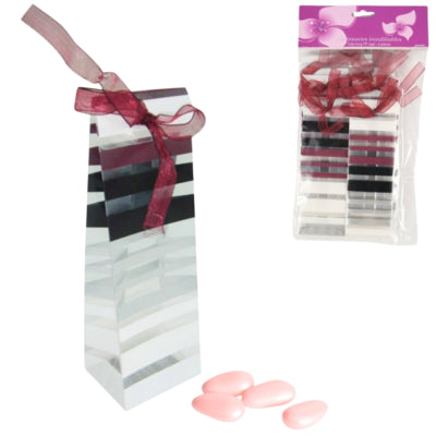 Afbeelding laden in galerijviewer, Geschenktas gestreept bordeaux 15 cm 6 stuks | 24 stuks