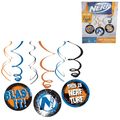 Afbeelding laden in galerijviewer, Amscan spiraal hanger nerf 60 cm set van 3 | 24 stuks