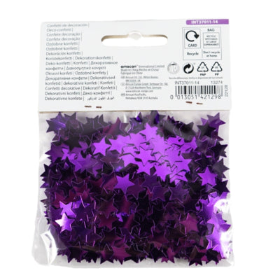 Afbeelding laden in galerijviewer, Amscan confetti sterren metallic paars 14 g | 48 stuks