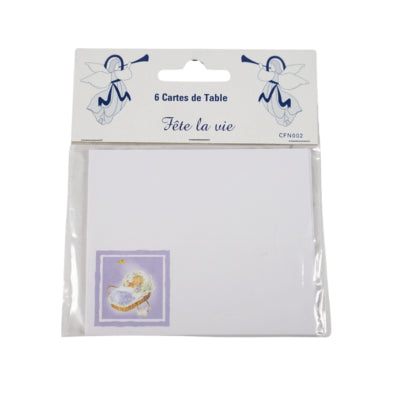 Afbeelding laden in galerijviewer, Tafelkaartjes baby wiegje lila 10 cm 6 stuks | 24 stuks
