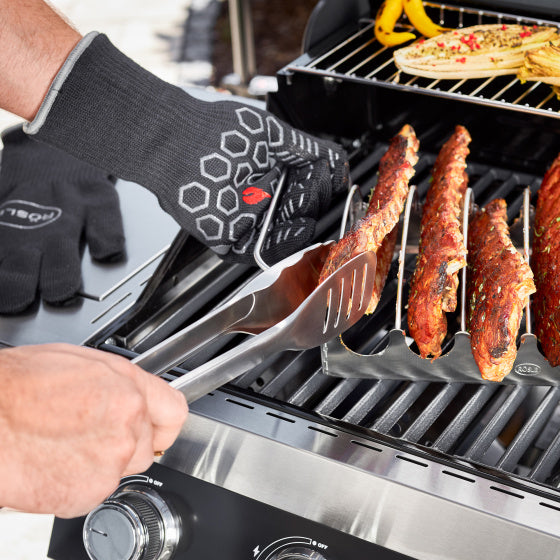 Afbeelding laden in galerijviewer, Rösle Premium barbecuehandschoenen 33,5 cm zwart 2 stuks