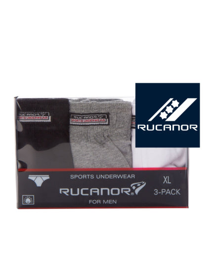Afbeelding laden in galerijviewer, Rucanor Box-slips 3-pack heren zwart grijs wit maat M