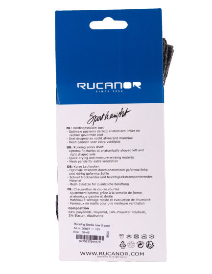 Afbeelding laden in galerijviewer, Rucanor Hardloopsokken kort 2-pack wit grijs maat 35-38