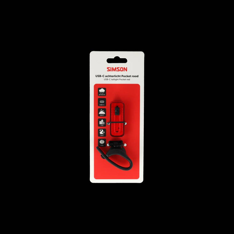 Afbeelding laden in galerijviewer, Simson usb-c led lamp pocket rood