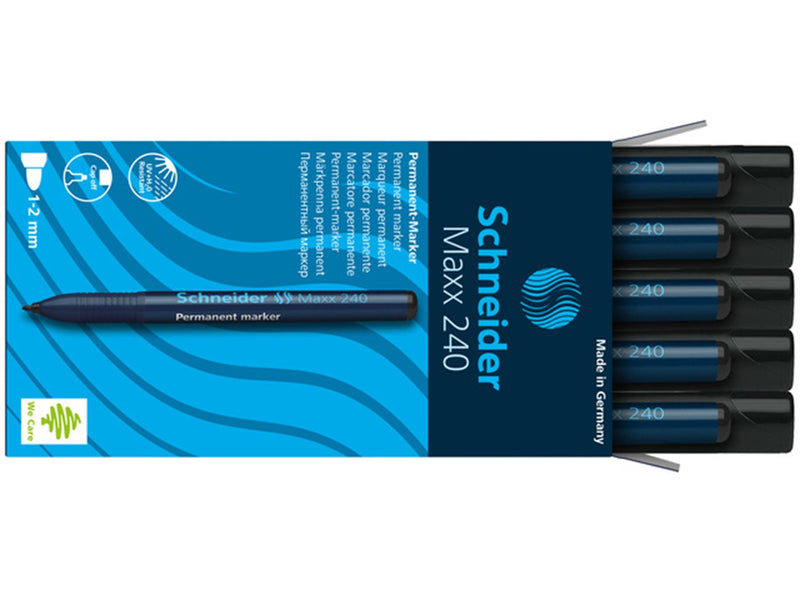 Afbeelding laden in galerijviewer, Schneider marker maxx 240 permanent ronde punt zwart. doos a 10 suks